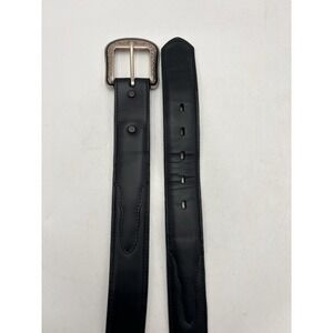 3D Belt Co Genuine Leather Western Belt Sz 42 Black Engraved Buckle USA
